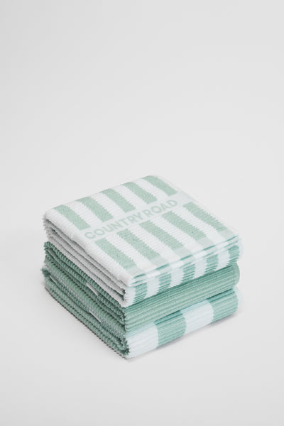 Cr Stripe Australian Cotton Tea Towel Pack Of 3