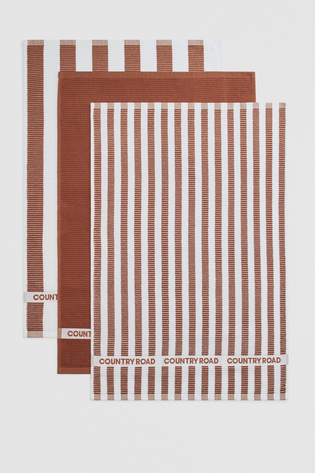 Cr Stripe Australian Cotton Tea Towel Pack Of 3