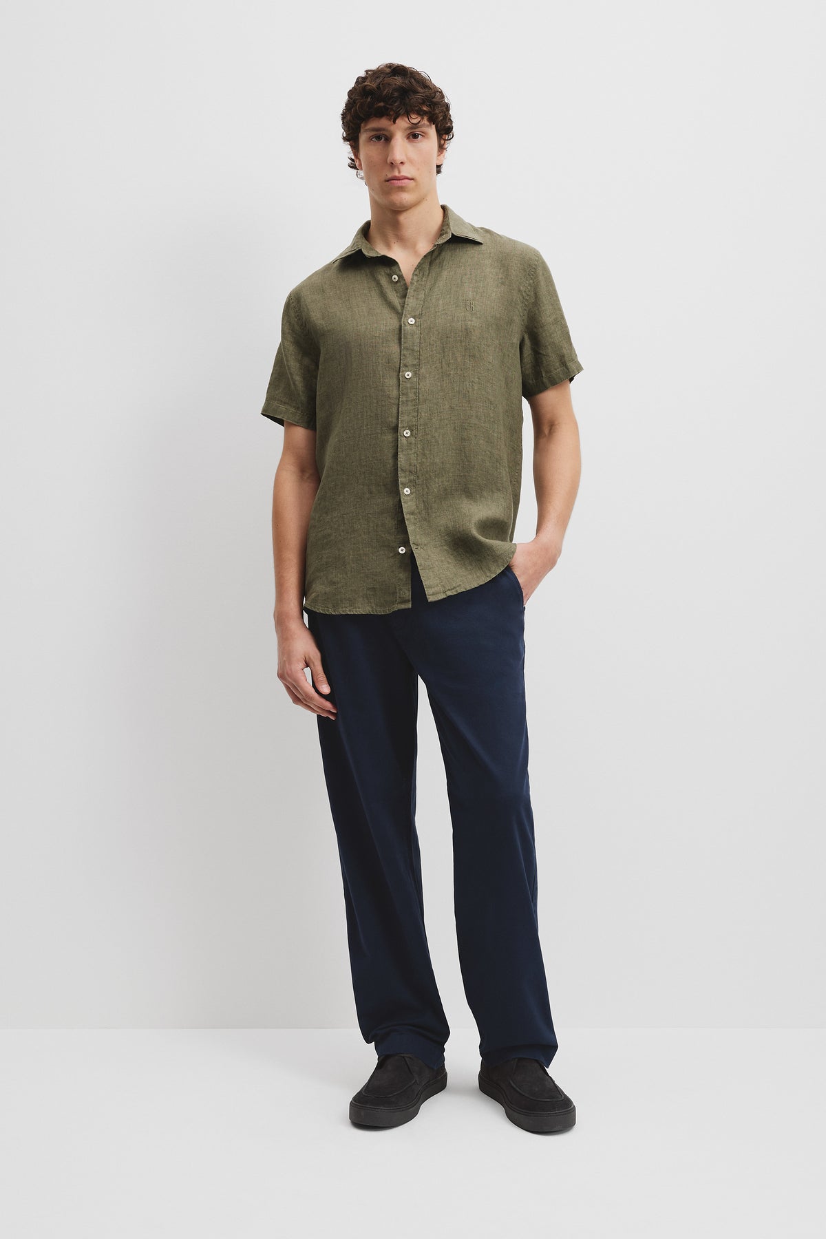 Regular Fit Organically Grown Linen Short Sleeve Shirt