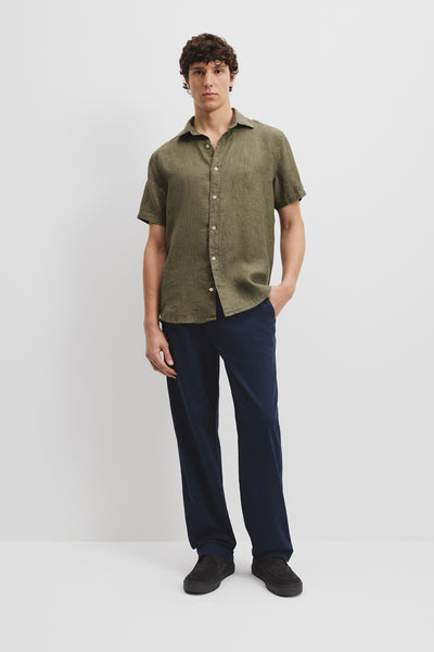 Regular Fit Organically Grown Linen Short Sleeve Shirt
