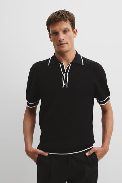 Cotton Blend Tipped Knit Polo