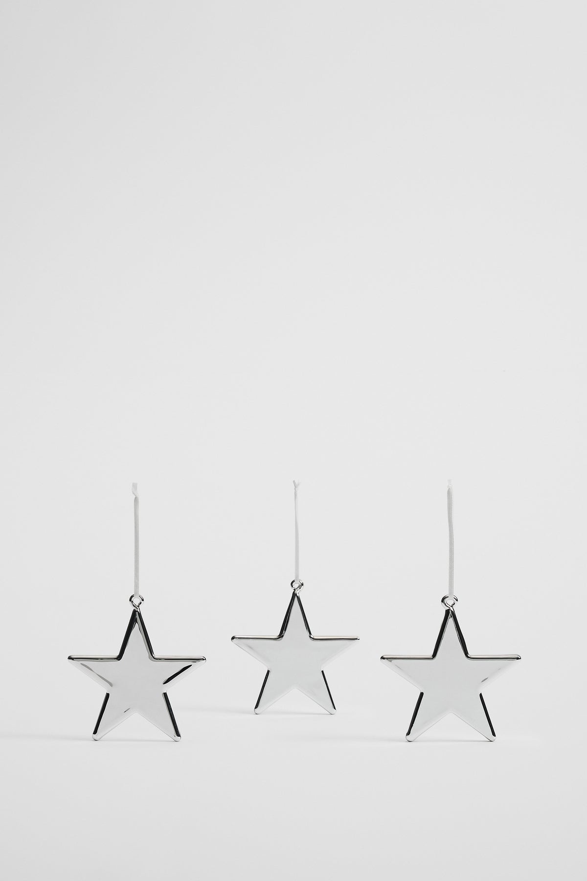 Metallic Star Glass Decoration Set of 3