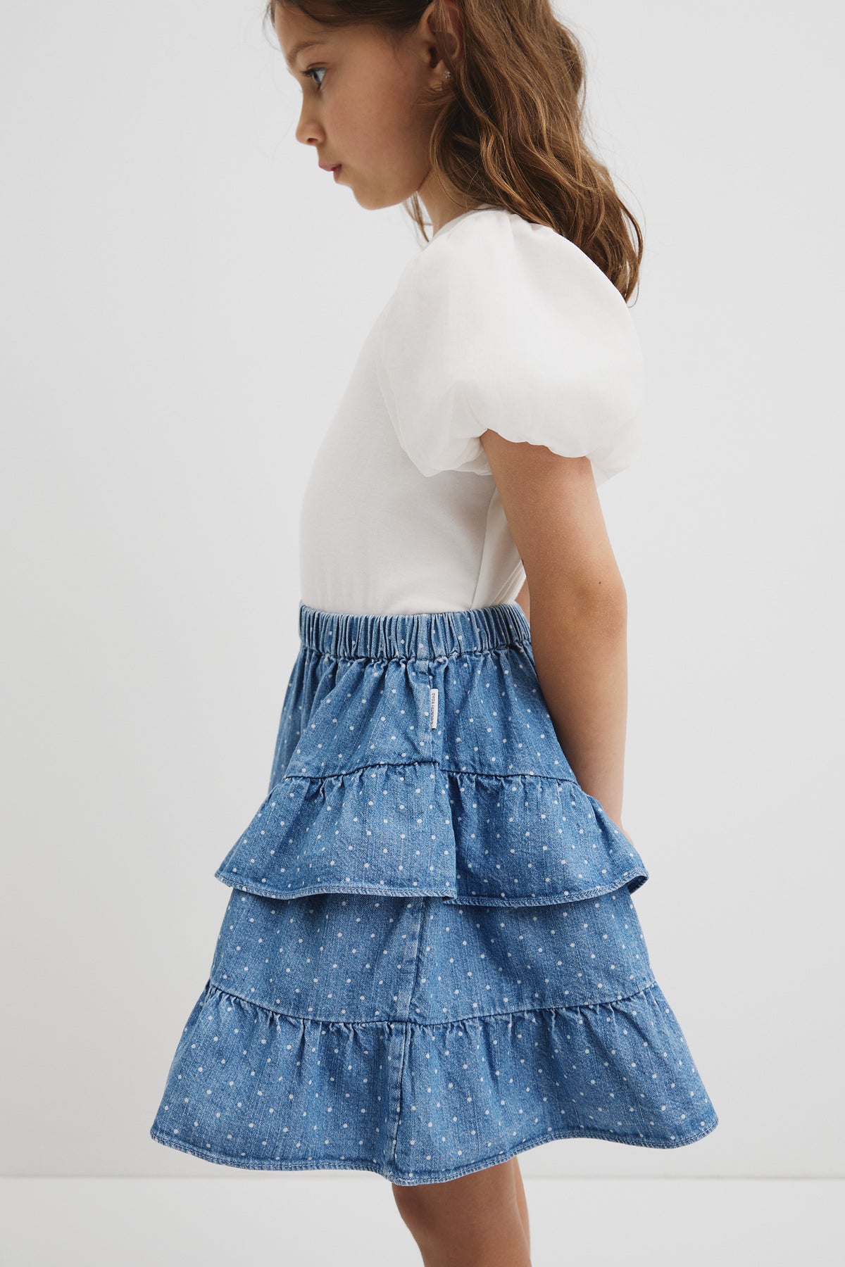 Cotton Frill Detail Mini Skirt