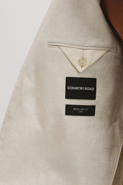 Herringbone Linen Single Breasted Jacket