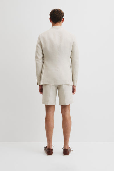 Herringbone Linen Single Breasted Jacket