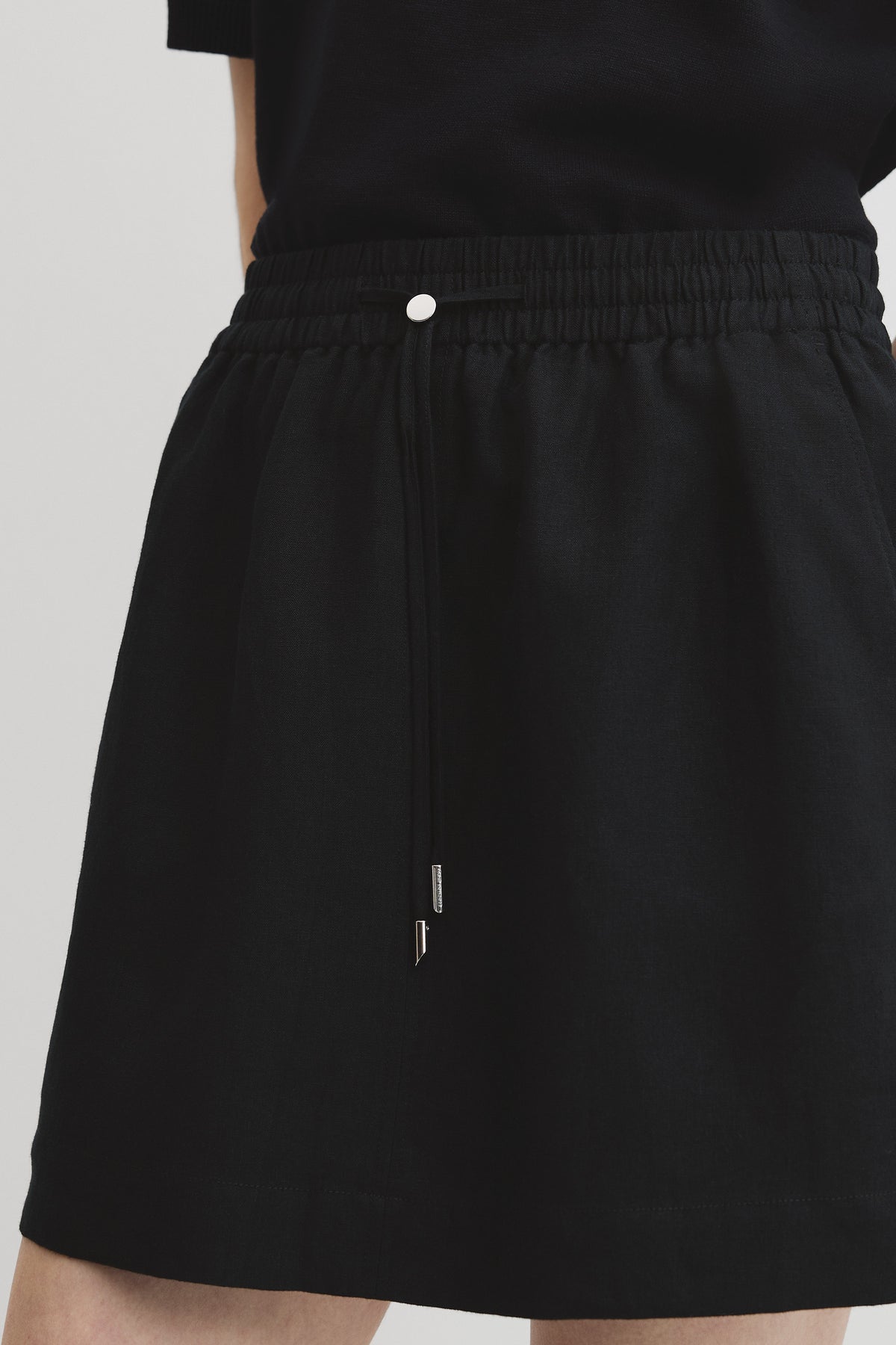 Pull On Linen Skirt