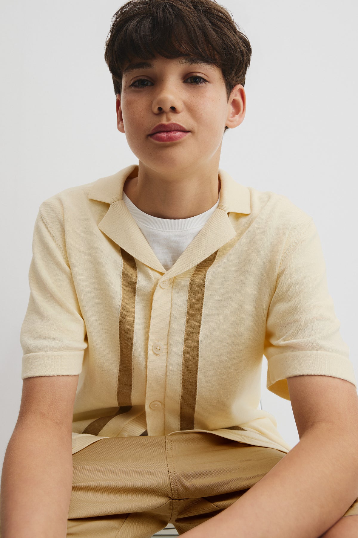 Teen Knit Stripe Detail Shirt
