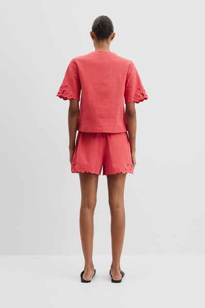 Cutwork Short Sleeve Popover
