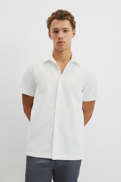 Short Sleeve Relaxed Good Earth Cotton Oxford Shirt