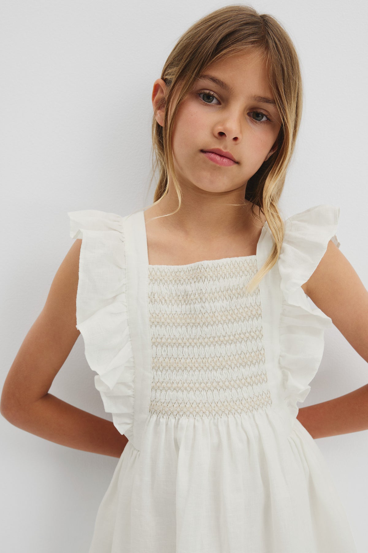 Smock Front Apron Dress