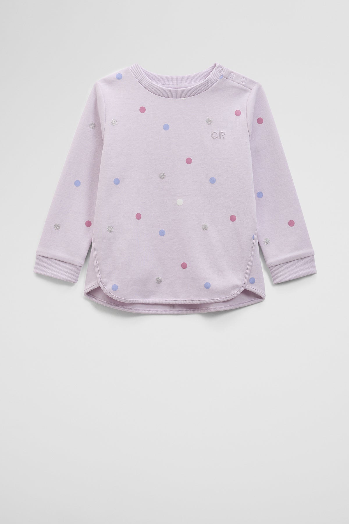Organically Grown Cotton Long Sleeve Sequin Logo T-Shirt