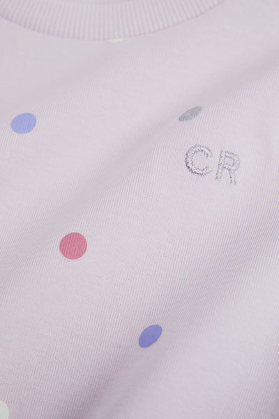 Organically Grown Cotton Long Sleeve Sequin Logo T-Shirt