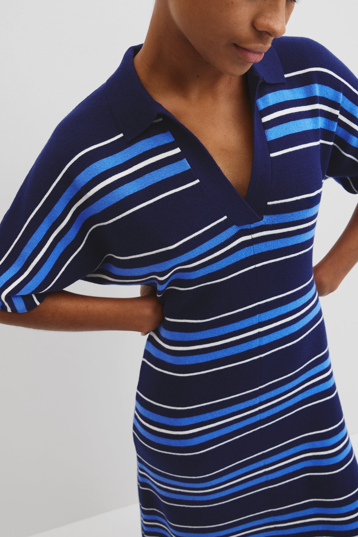 Australian Merino Stripe Polo Knit Dress