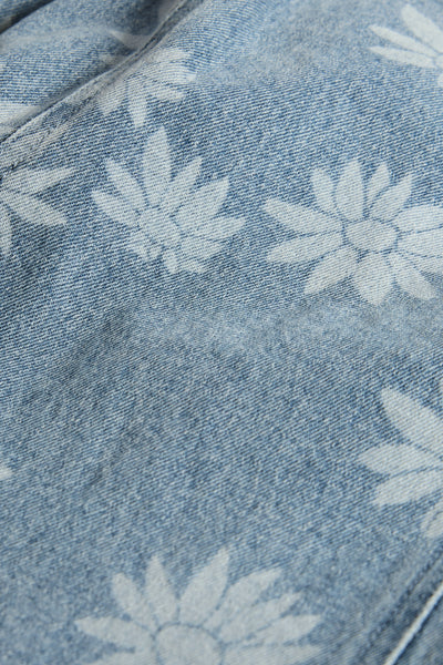 Teen Sleeveless Denim Print Dress
