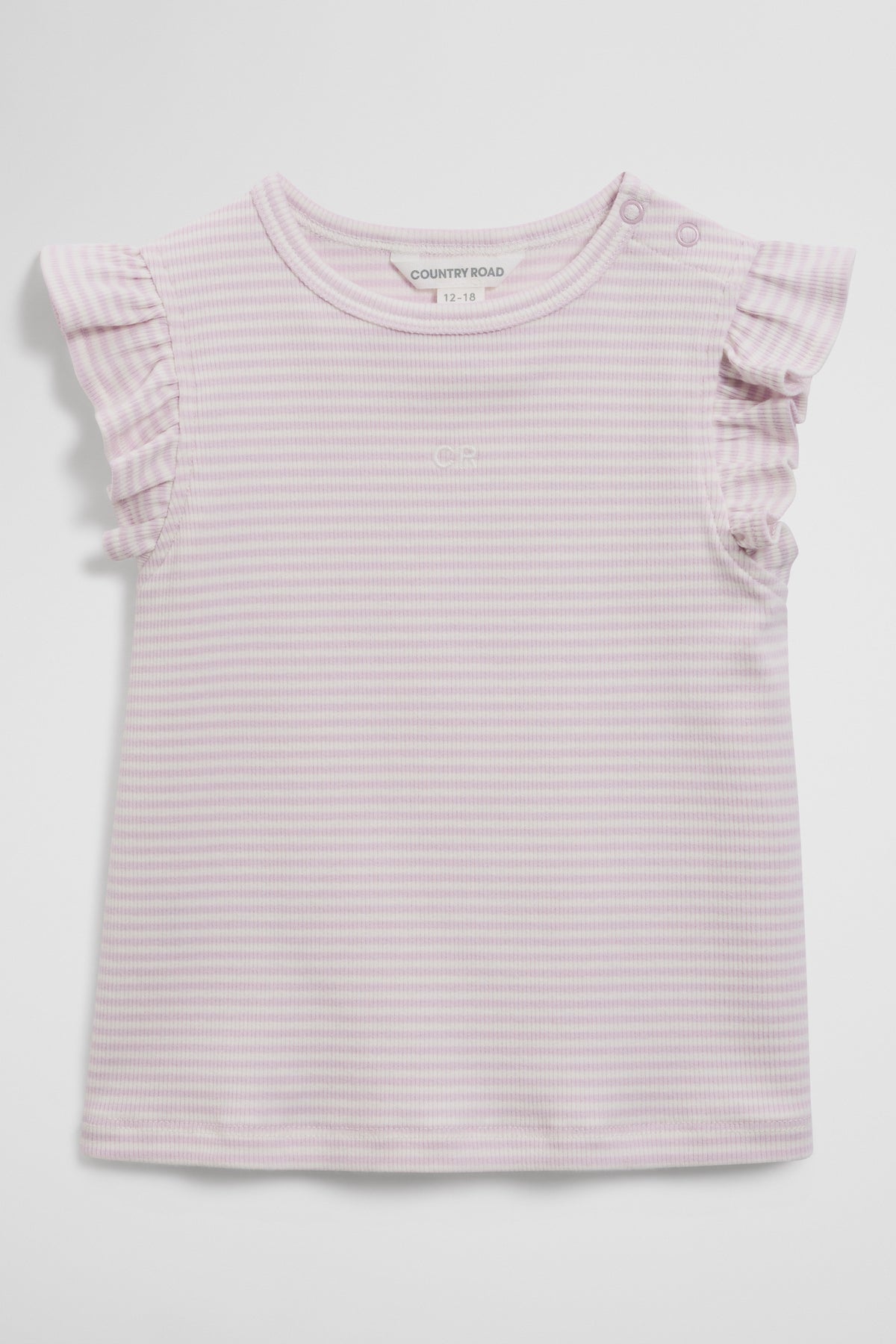 Australian Cotton Blend Short Sleeve Stripe Rib T-Shirt