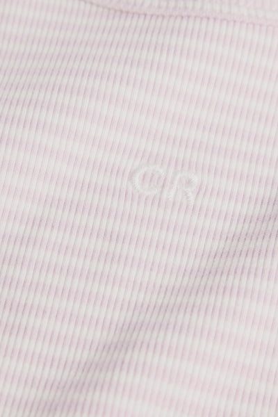 Australian Cotton Blend Short Sleeve Stripe Rib T-Shirt