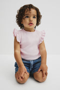 Australian Cotton Blend Short Sleeve Stripe Rib T-Shirt