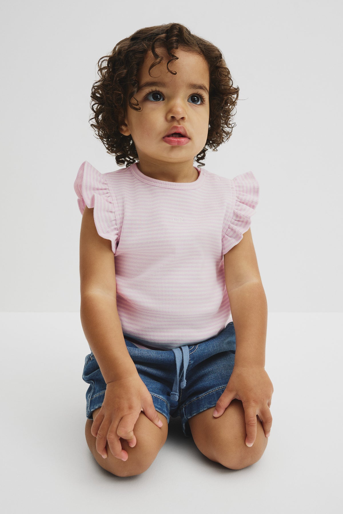 Australian Cotton Blend Short Sleeve Stripe Rib T-Shirt