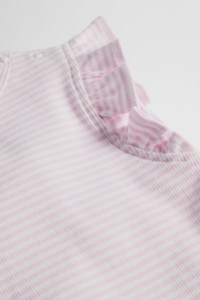Australian Cotton Blend Short Sleeve Stripe Rib T-Shirt