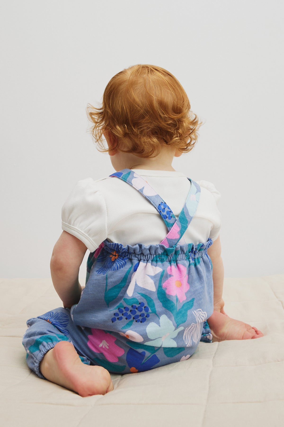 Organically Grown Cotton Short Sleeve Print Overall Set