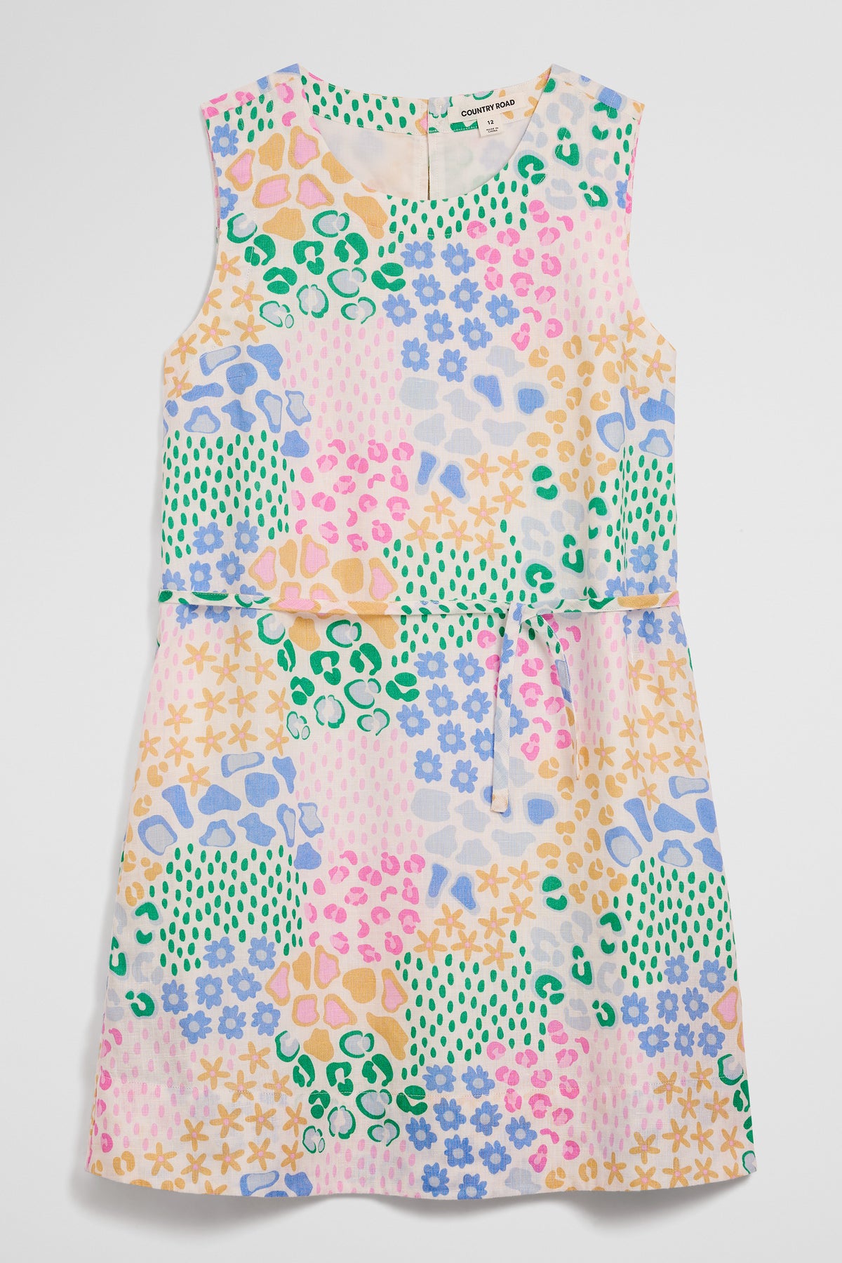 Teen Sleeveless Print Shift Dress