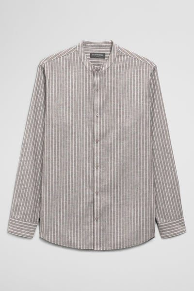 Regular Fit Cotton Linen Standard Collar Shirt