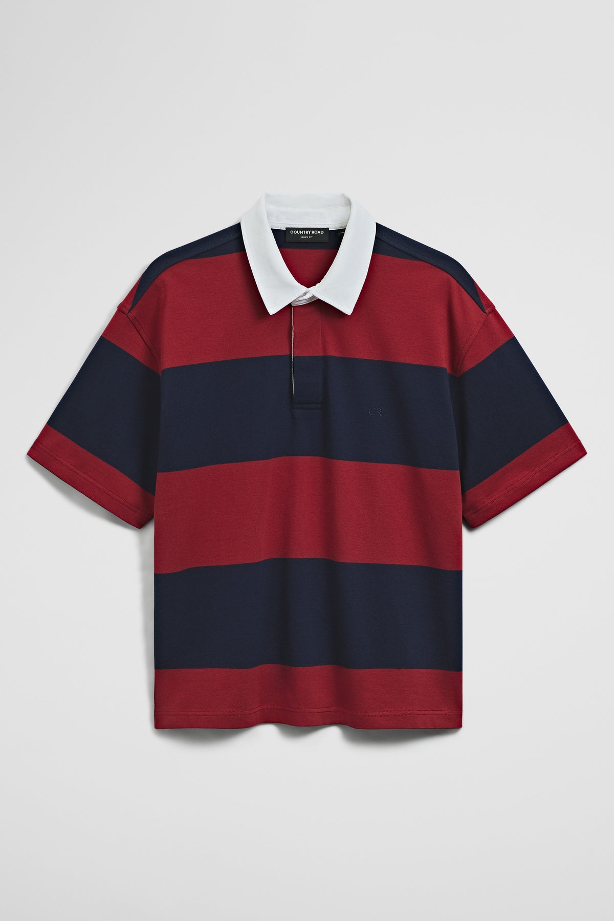 Short Sleeve Australian Cotton Stripe Rugby Polo