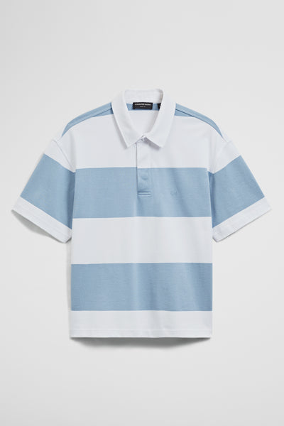 Short Sleeve Australian Cotton Stripe Rugby Polo