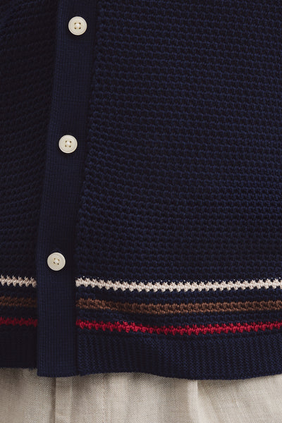 Relaxed Fit Australian Cotton Stripe Knit Shirt
