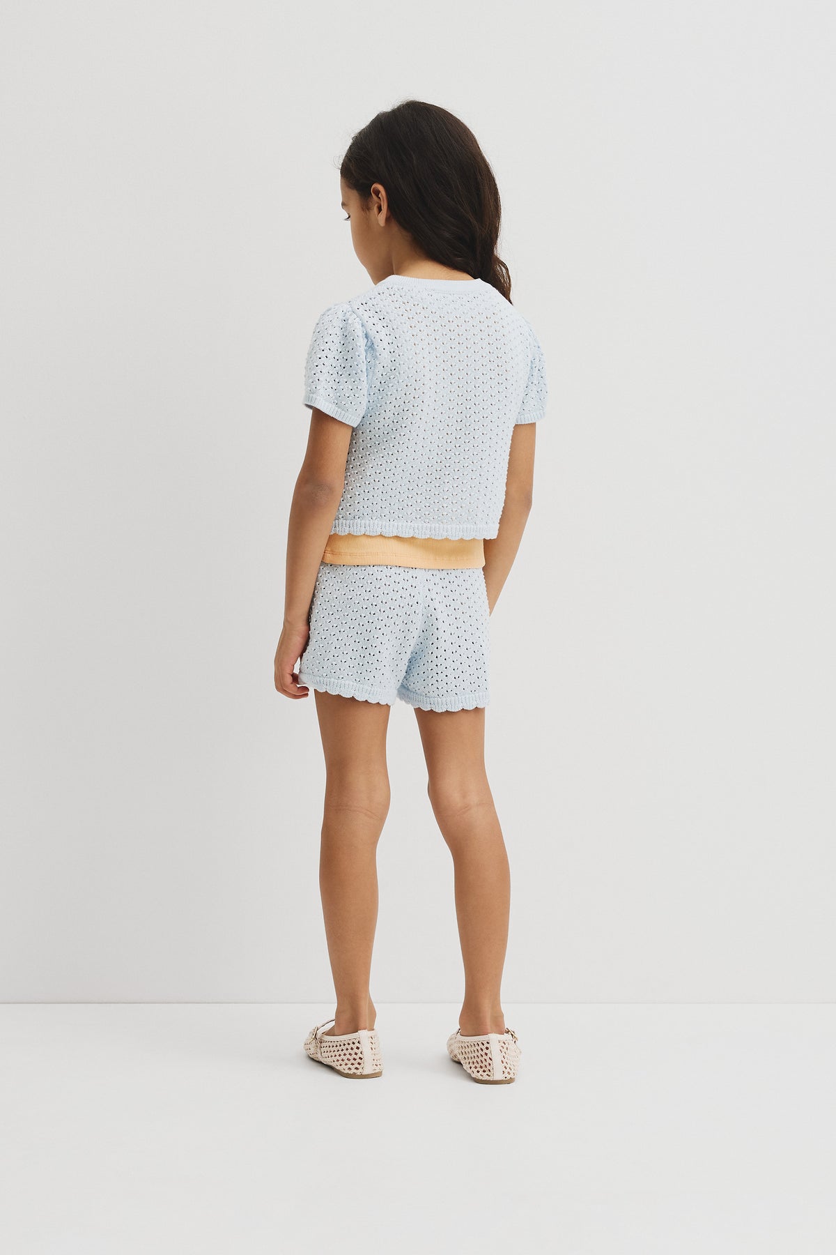 Short Sleeve Detail Knit T-Shirt