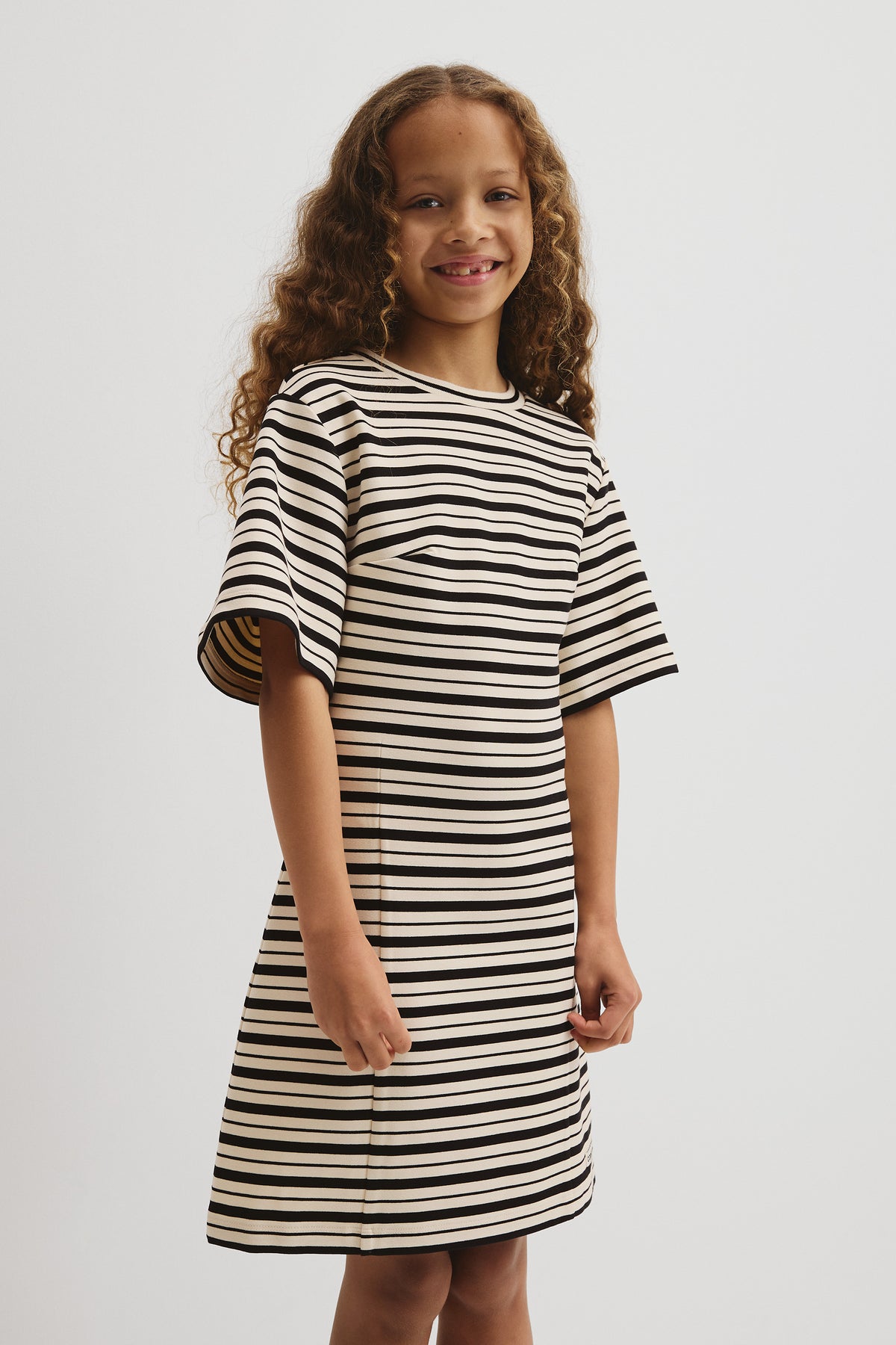 Teen Short Sleeve Stripe T-Shirt Dress