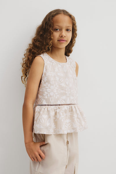Teen Sleeveless Peplum Top