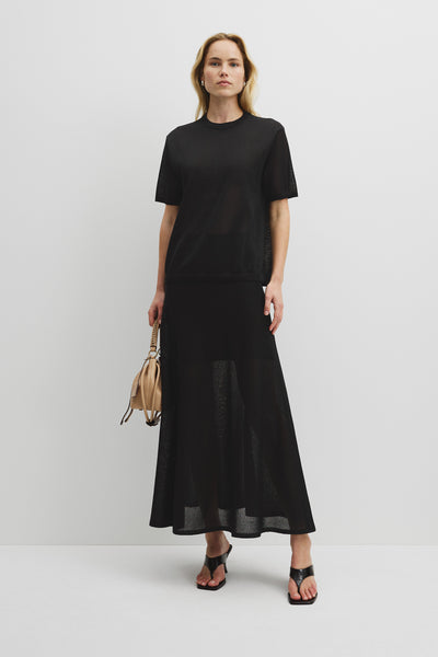 Fine Mesh Knit T-Shirt