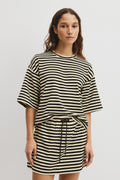 Australian Cotton Blend Stripe Boxy T-Shirt