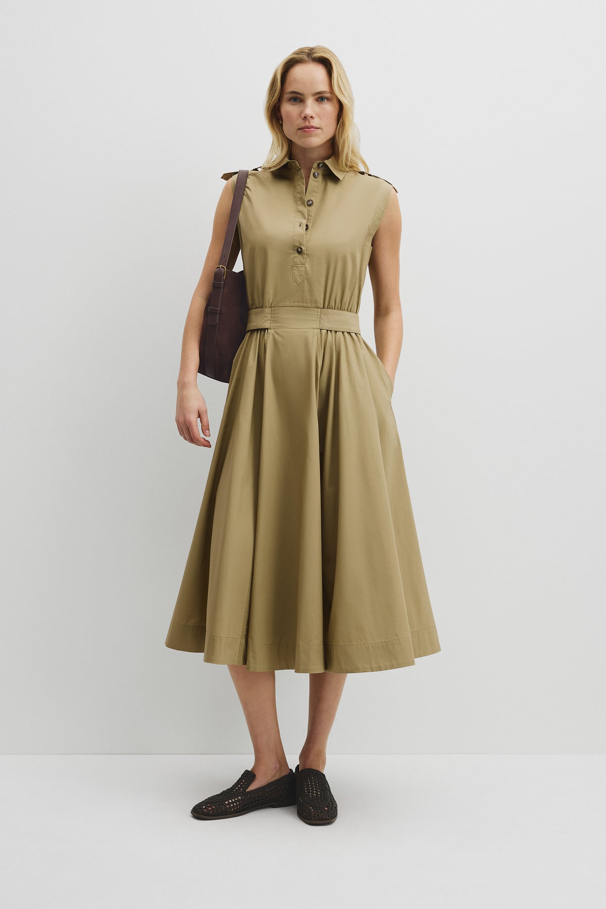 Australian Cotton Fit-And-Flare Midi Dress