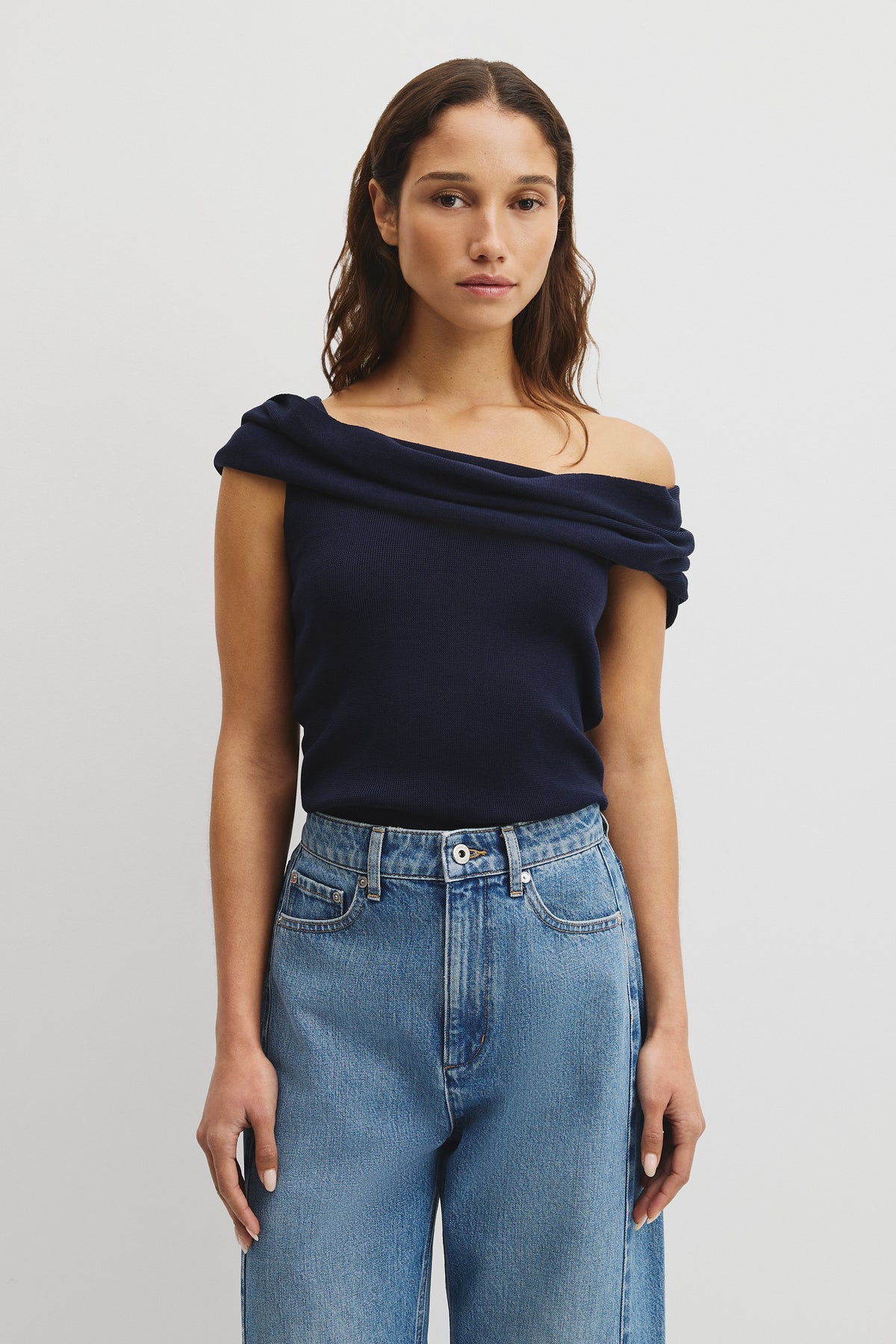 Australian Cotton Fold Over Knit Top