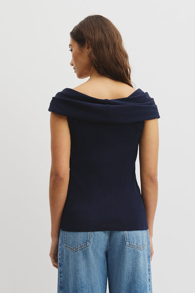 Australian Cotton Fold Over Knit Top