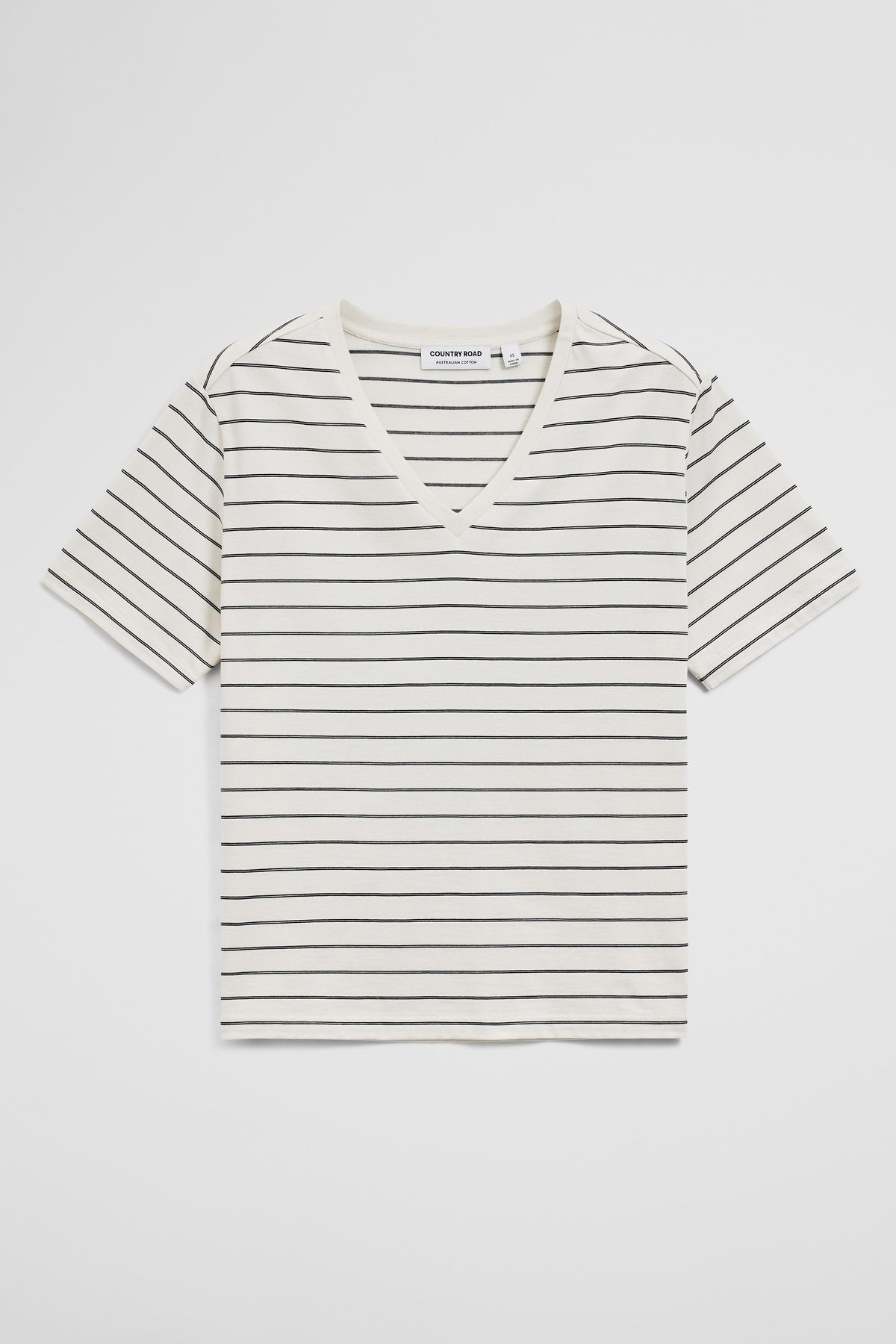 Australian Cotton Stripe V-Neck T-Shirt