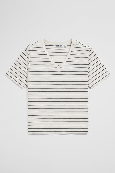 Australian Cotton Stripe V-Neck T-Shirt
