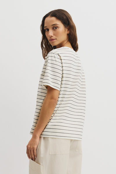 Australian Cotton Stripe V-Neck T-Shirt