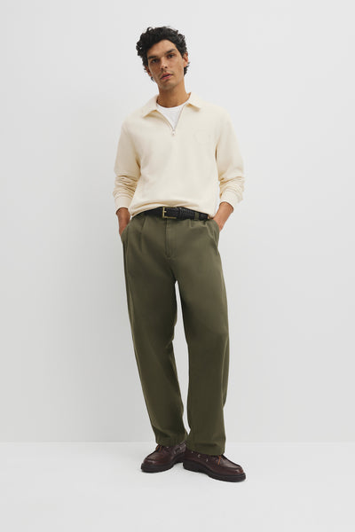 Australian Cotton Long Sleeve Folded Collar Sweat