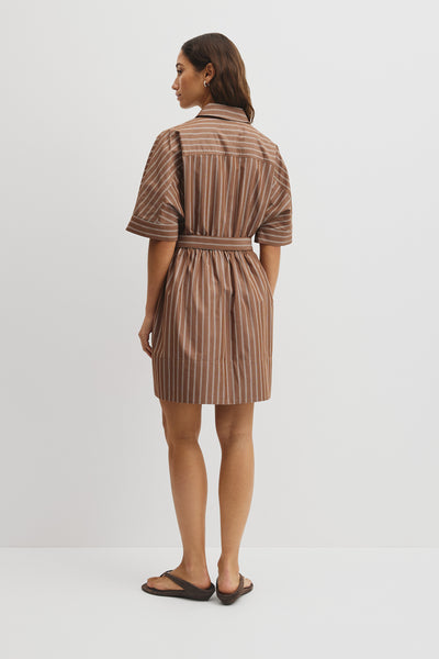 Belted Mini Shirt Dress