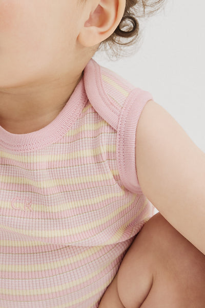 Organically Grown Cotton Blend Sleeveless Rib Bodysuit