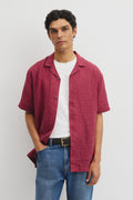 Relaxed Fit Short Sleeve Linen Blend Check Shirt