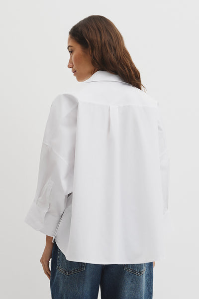 Drape Sleeve Cotton Shirt