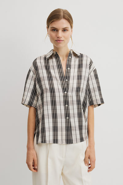Washable Silk Check Shirt