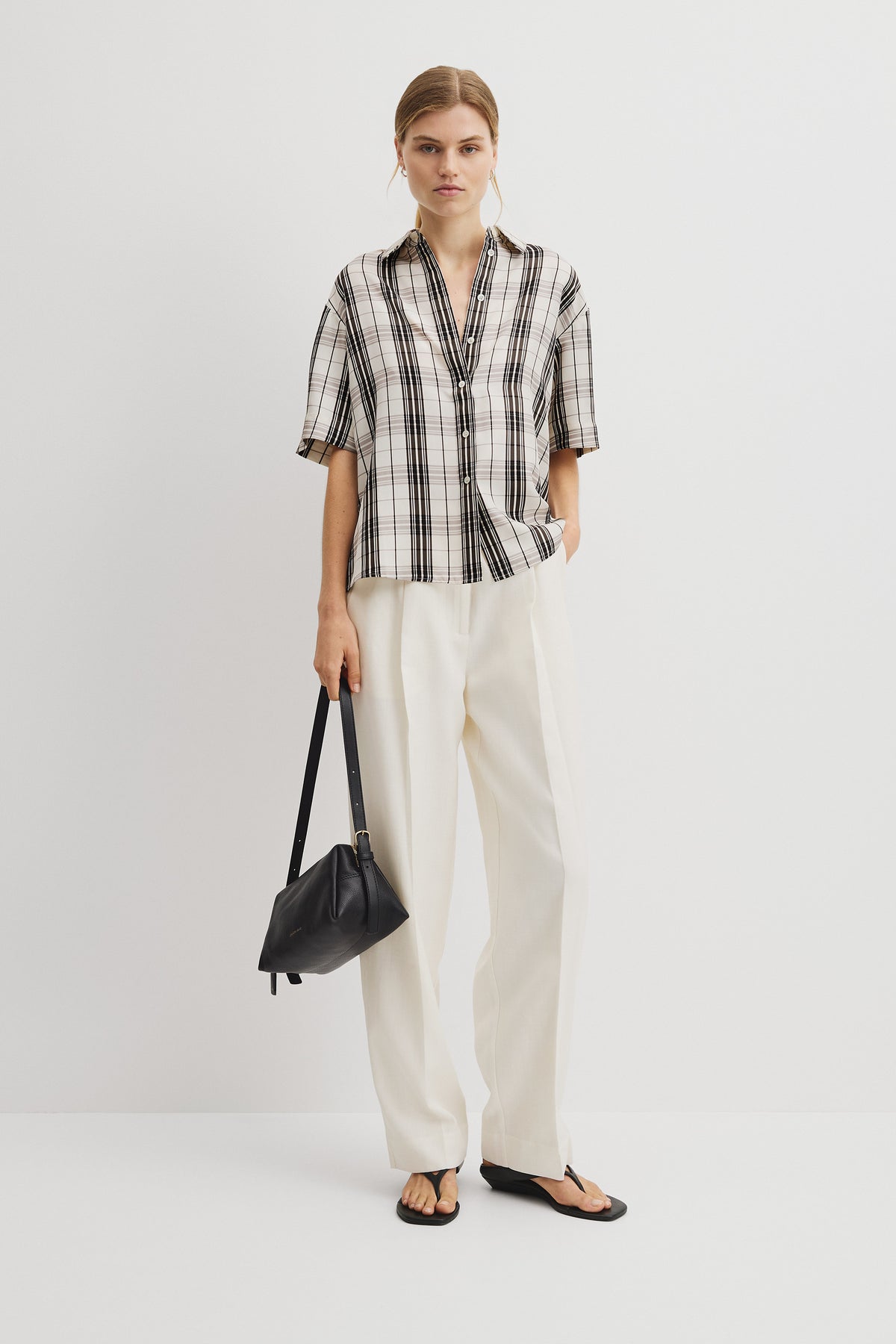 Washable Silk Check Shirt
