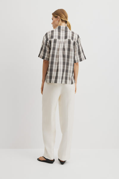 Washable Silk Check Shirt