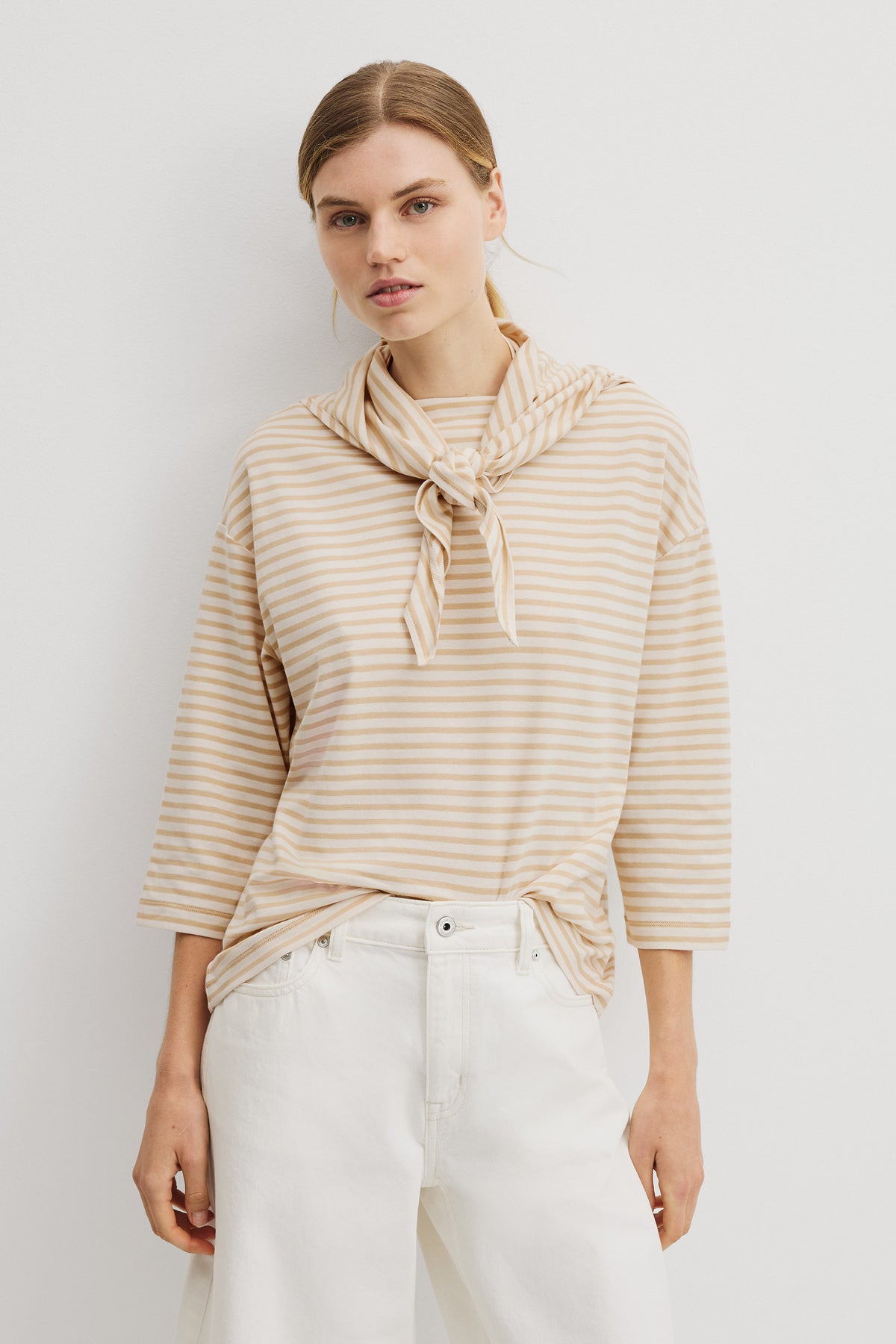 Australian Cotton Scarf Crop Sleeve T-Shirt